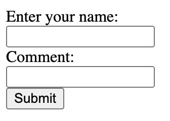 The form rendered from this HTML
